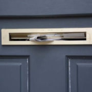 Flyer being pushed through a letterbox
