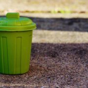 green bin on gravel