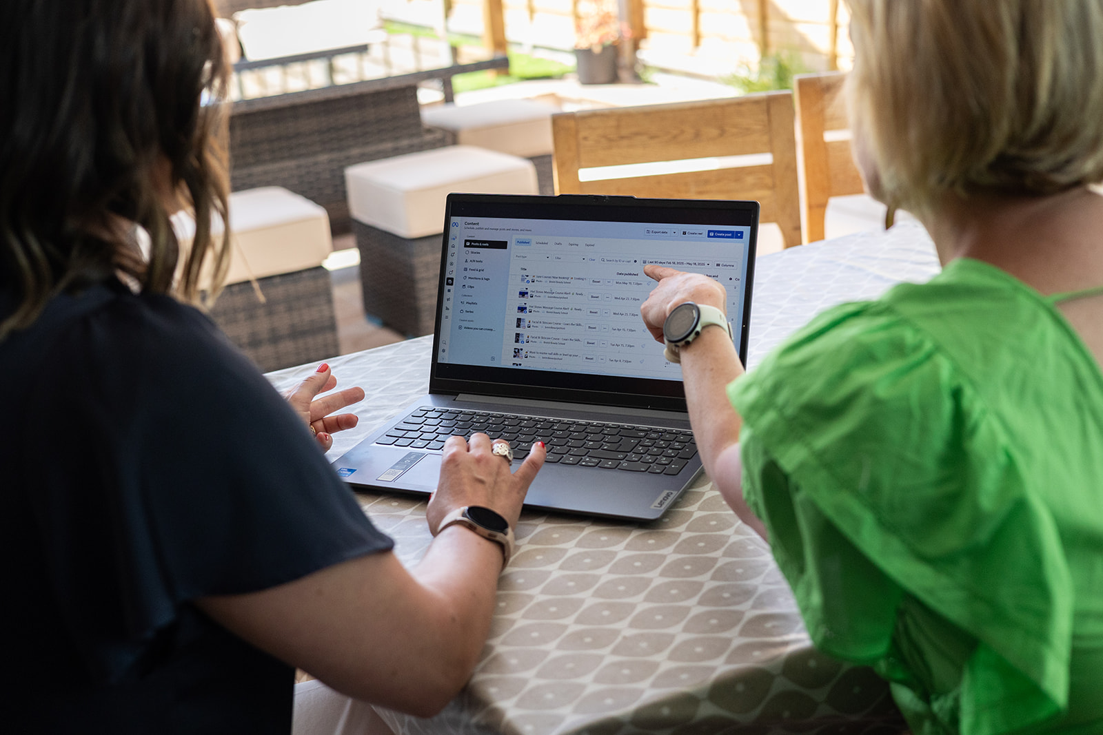 Working with a client to tackle her marketing challenges each month
